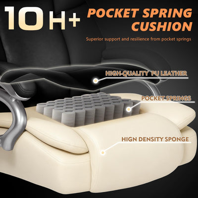 500lbs Big and Tall Office Chair with Gel Seat Cushion,Heavy Duty Office Chair for Heavy People, High Back Executive Computer Chair with Adjustable Lumbar Support, Dual Rubber Wheel