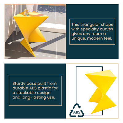Modern Accent End Table - Stylish Yellow Side Vanity Table for Living Room & Bedroom