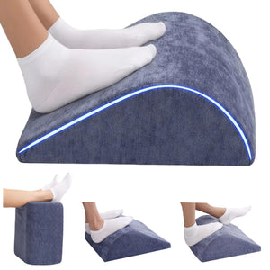 Foot Rest for Under Desk at Work, Ergonomic Under Desk Footrest with Washable Cover for Office, Home & Gaming Leg Elevation Pillow Blue
