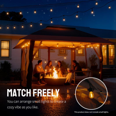 11x11 Pop Up Gazebo, Patented One Push Outoor Canopy Tent with Wheeled STO-N-Go Cover Bag, Pop Up Canopy with Netting for Patio, Backyard (11x11, Red &Grey)