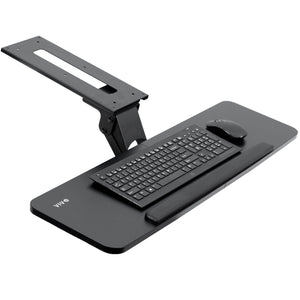 Adjustable Computer Keyboard and Mouse Platform Tray, 34 x 10 inch Ergonomic Under Table Desk Mount Drawer Underdesk Shelf, Black, MOUNT-KB36B