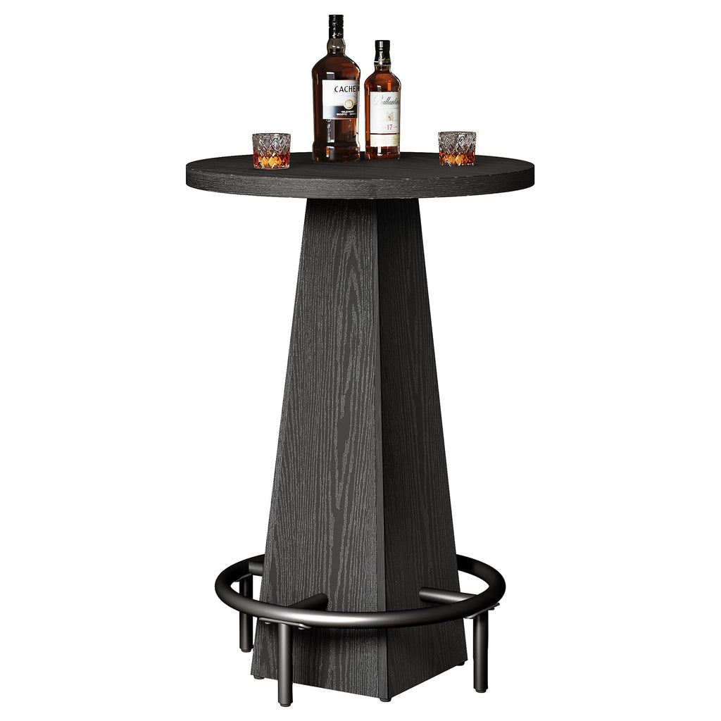 Bar Table, 37.4" High Round Pub Table for Small Bars, Dining Room, Kitchen, Black (Only Table)