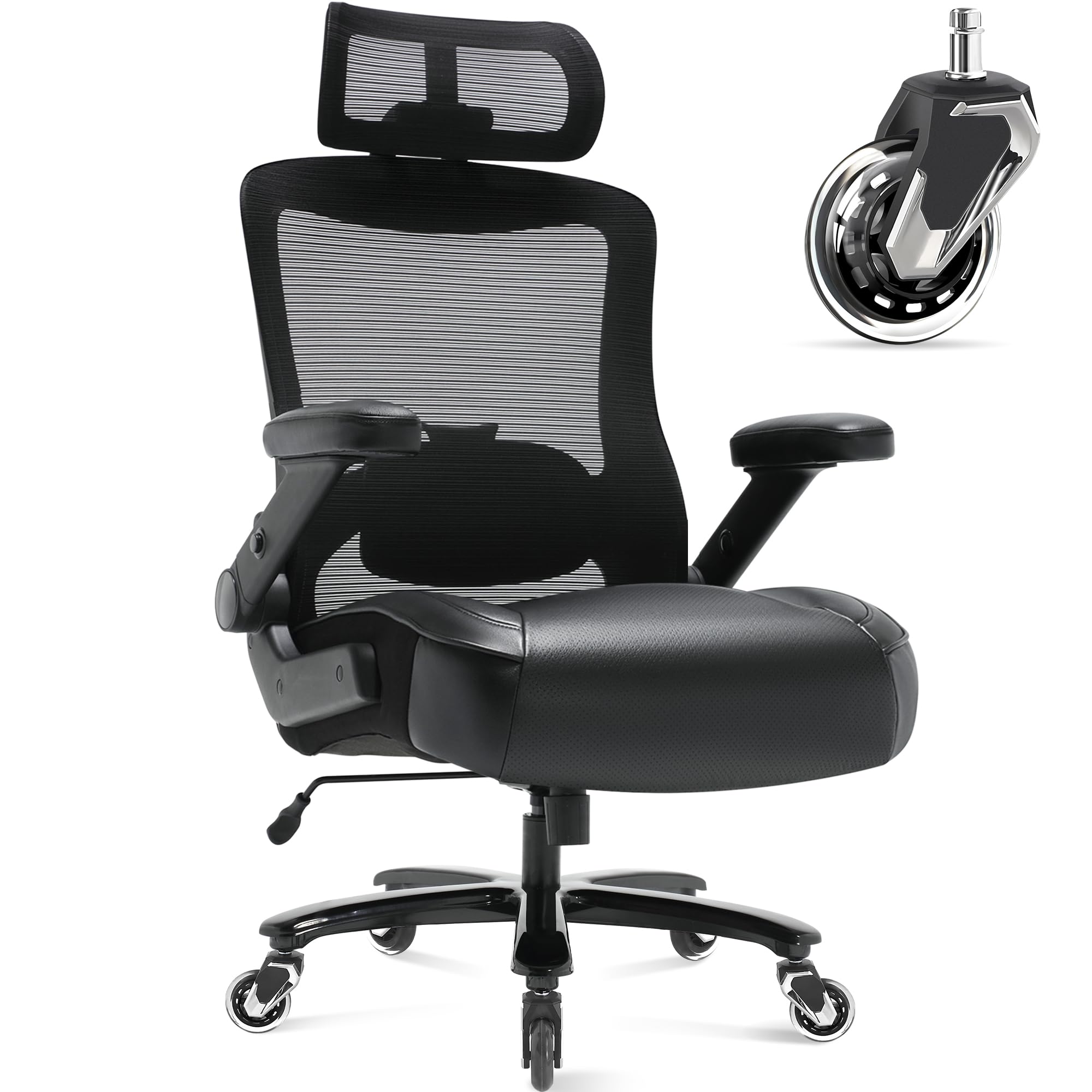 Big and Tall Office Chair 600lbs, Heavy Duty Executive Computer Desk Chair