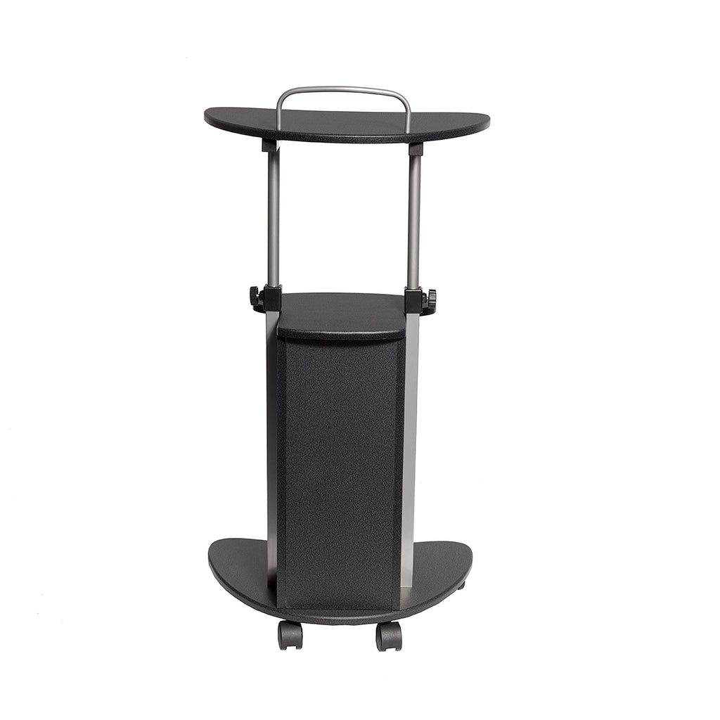 Sit-to-Stand Rolling Adjustable Height Laptop Cart with Storage, Graphite, 22 x 16 x 46
