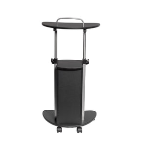 Sit-to-Stand Rolling Adjustable Height Laptop Cart with Storage, Graphite, 22 x 16 x 46