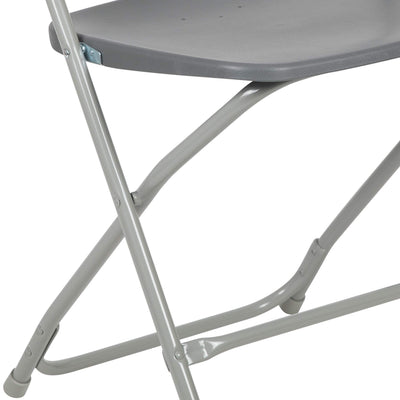 Hercules Series Plastic Folding Chair - Grey - 650LB Weight Capacity Comfortable Event Chair - Lightweight Folding Chair