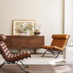 Leather Upholstered Armless Chair Modern Design Luxury Lounge Chair (Dark Brown)