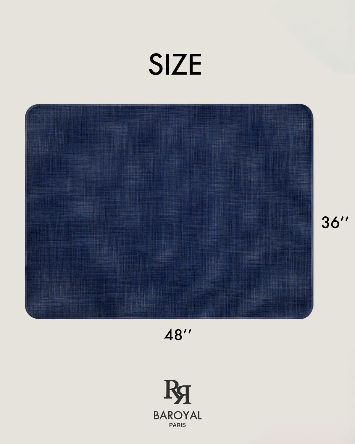 Office Chair Mat for Hardwood Floor Under Desk Computer Rolling Chair Mat for Wood/Tile Floor Non-Slip Heavy Duty Desk Rug PVC Plastic Hard Floor Protector 36" x 48"(Indigo)