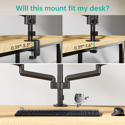 Triple Monitor Mount for 13-32 inch Screens, Adjustable 3 Monitors Desk Mount with Swivel, Tilt, Clamp & Grommet Kit, Triple Monitor Stand for Desk, VESA 75x75/100x100mm (GSDM003), Black