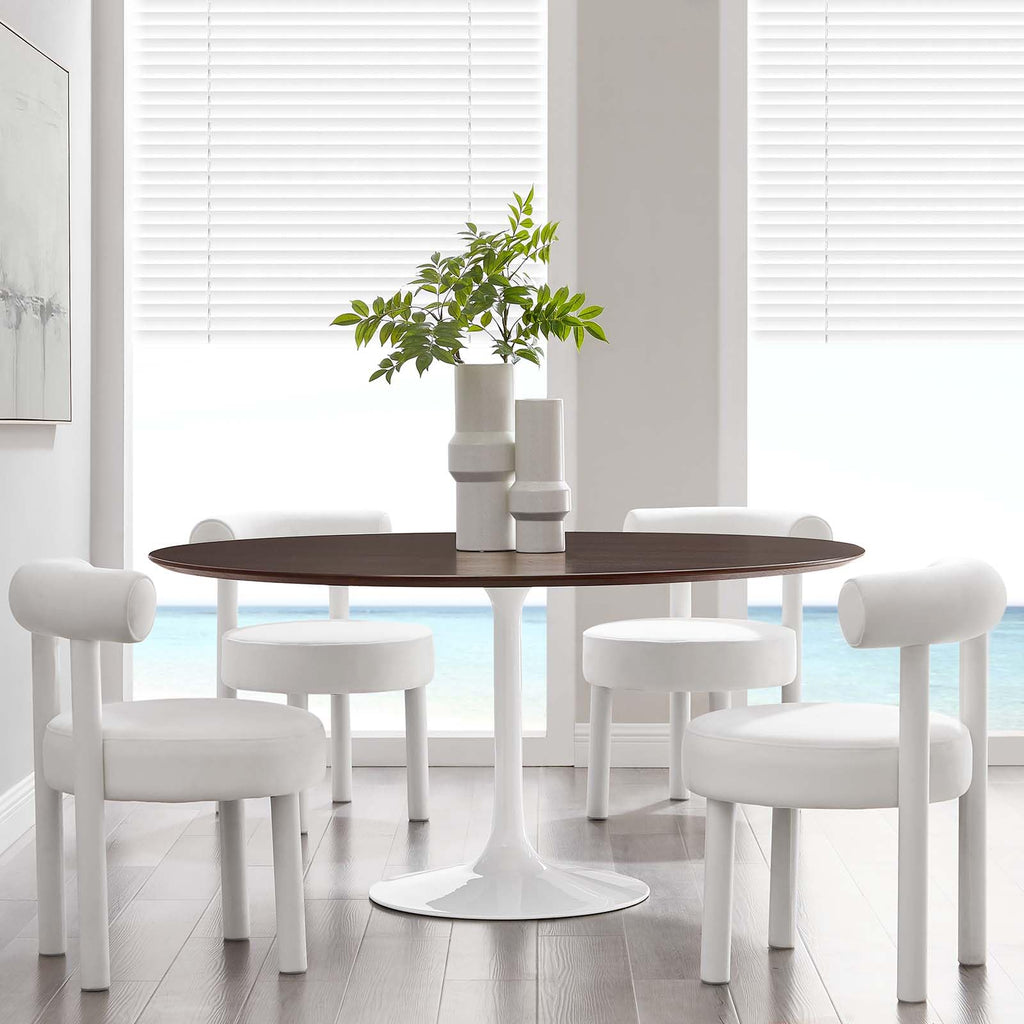 Dining Table, 60", White Cherry Walnut