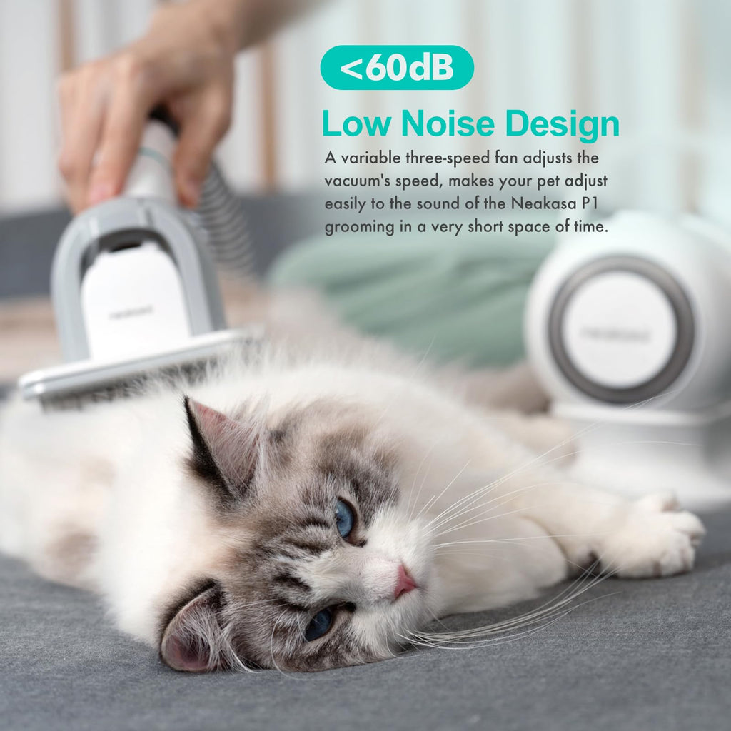 P1 Pro Pet Grooming Kit & Vacuum Suction 99% Pet Hair, Professional Clippers with 5 Proven Grooming Tools for Dog and Cat