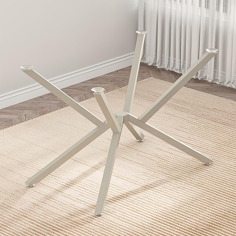 30 Inch Metal Table Base for Dining Room, Heavy Duty Table Legs for Glass, Marble, and Wood Tops, Furniture Legs for Home,Kitchen,Office (Silver)
