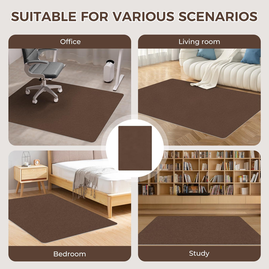 Office Chair Mat,Hard Floor Chair Mat Suitable for Hardwood and Tile Floors,Large Non-Slip Floor Protection Mat,Does Not Pill,Coffee(40"x55")