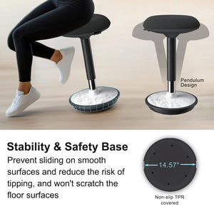 Adult Wobble Stool - Anti-Fatigue Standing Desk Stool with 360° Rocking Non-Slip Curved Base, Height Adjustable 22-32 Inch Standing Chair for Home & Office,Faux Marble