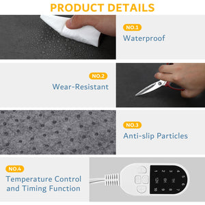 PVC 110V Heated Floor Mat Heater for Foot Warmer Under Desk 31.5 x 20 Inch Electric Heating Pad Energy Saving Carpet Pad Indoor Floor Heated Rug for Home Office Bathroom House Black