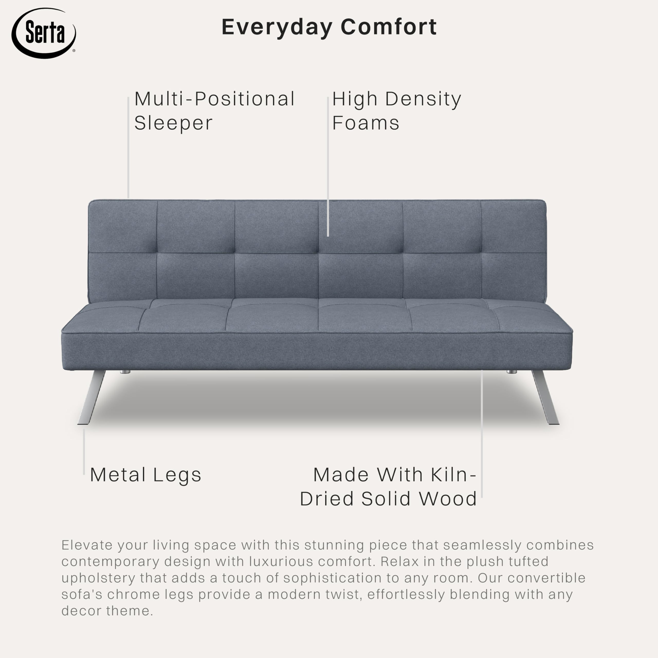 Rane Convertible Sofa Lounger Microfiber Light Grey Full