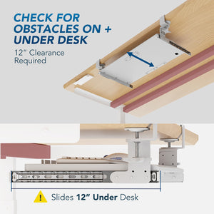 Keyboard Tray Under Desk Pull Out with Extra Sturdy C Clamp Mount System, 27.3 (32.5 inch Including Clamps) x 11 Inch Slide-Out