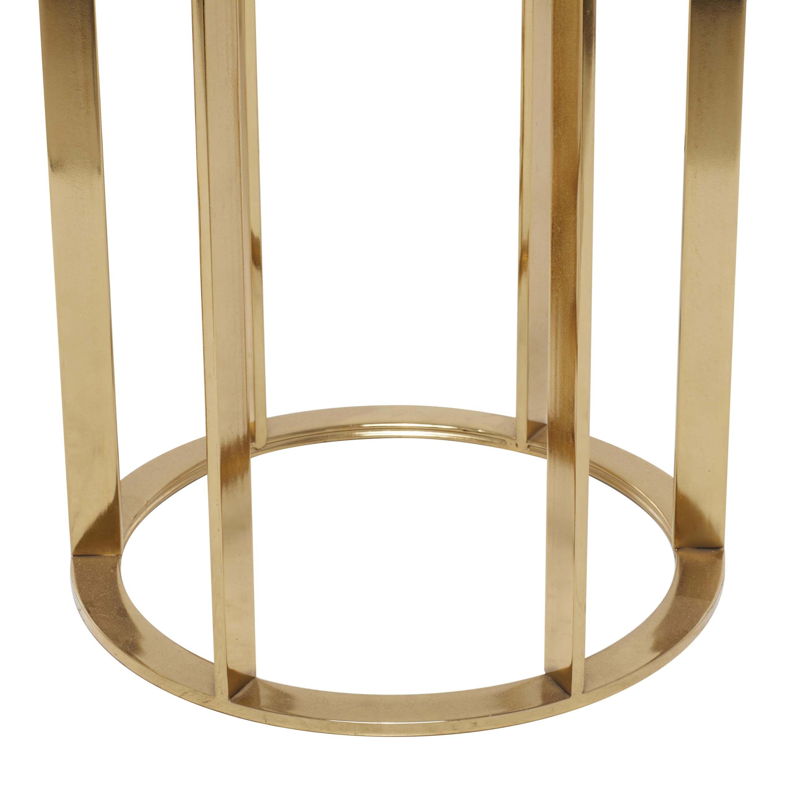 Metal Side End Accent Table End Table with Marble Top, Set of 2 Side Table 24", 20"H, Gold