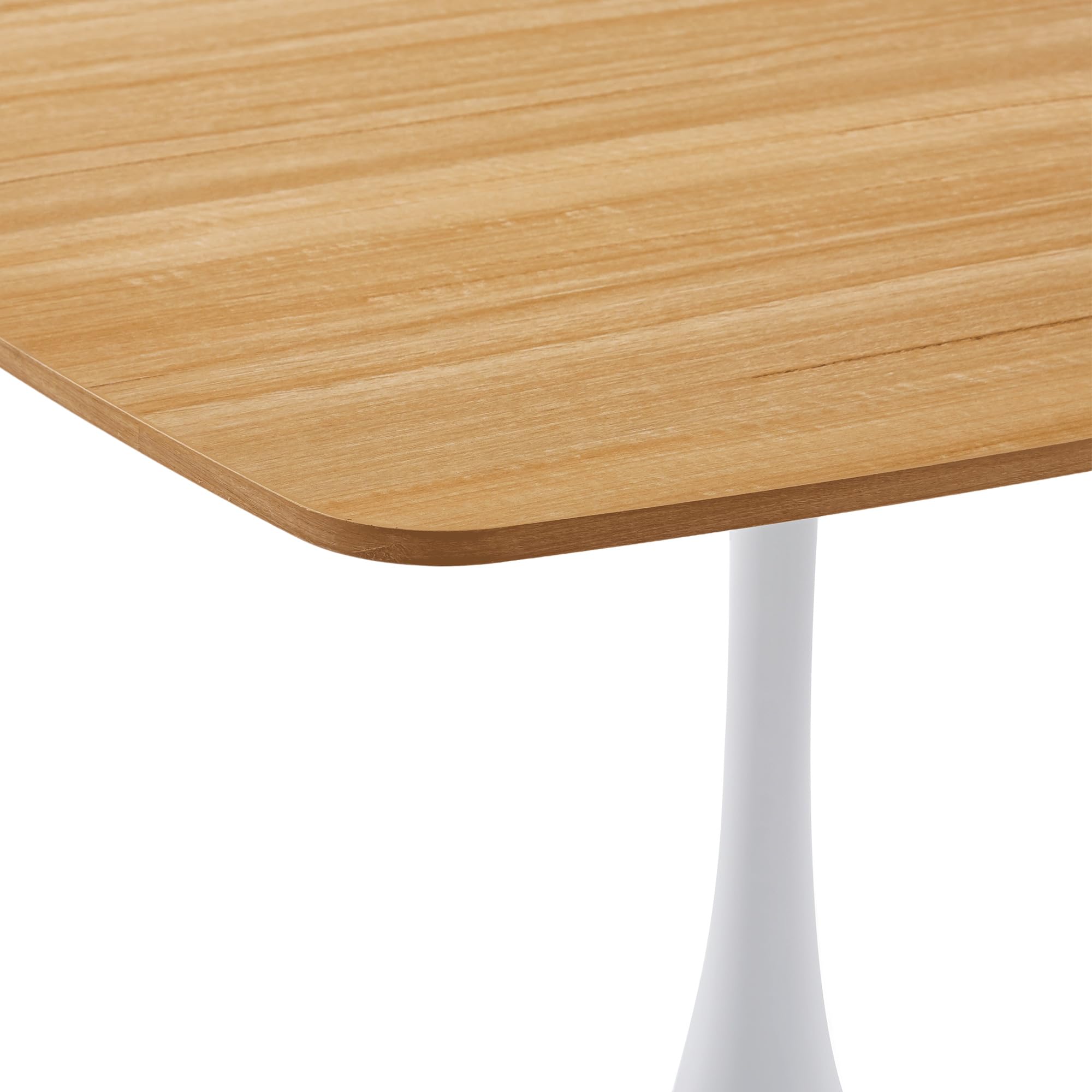 42 Inch Square Tulip Dining Table for 2-6 Person, Modern Mid-Century Kitchen Table with MDF Top & Oak Finish, Small Space Table for Apartment, Bistro, Cafe, Office and Living Room