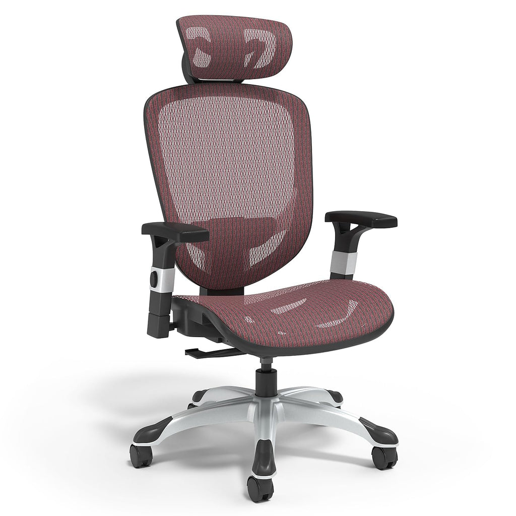 Ergonomic Task Chair, Mesh, Ergonomic, Lumbar Support, Swivel, Maroon