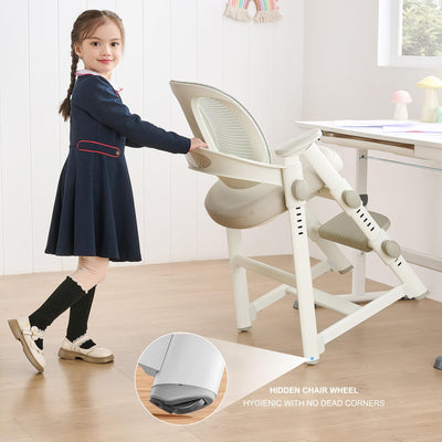 Ergonomic Kids' Study Chair, Height Adjustable Kids Desk Chair for Boys Girls,Comfortable for Teenagers Playing, Drawing, Ideal Gift for Children,Students（Grey）
