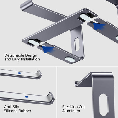 Aluminum Laptop Stand, Ergonomic Detachable Computer Stand, Notebook Holder, Laptop Mount Compatible with Air, Pro, Dell, HP, Lenovo More 10-15.6