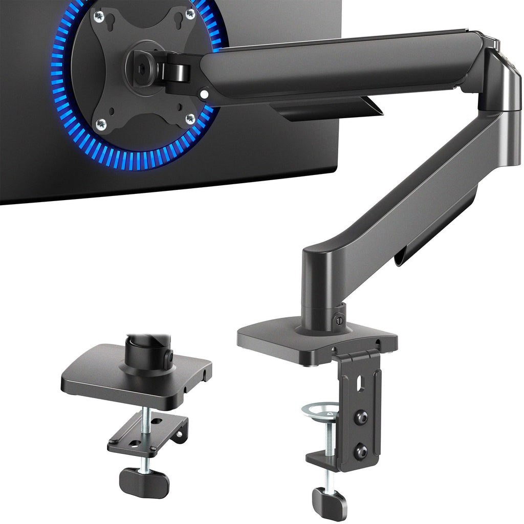 Single 17 to 32 inch Monitor Height Adjustable Counterbalance Mechanical Arm Desk Stand, Classic, Universal VESA Mount, STAND-V001O