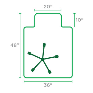 Office Chair Mat for Low Pile Carpet with Lip, 36