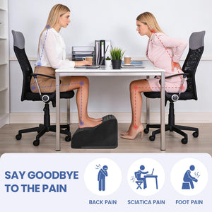 Foot Rest for Under Desk at Work, 3-Tier Foot Stool with Thick High-Density Foam and Massage Dots, Ergonomic Footrest with Washable Cover for Home and Office, Back, Legs & Hip Pain Relief (Black)