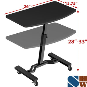 Mobile Height Adjustable Laptop Rolling Cart with Height Adjustment from 28