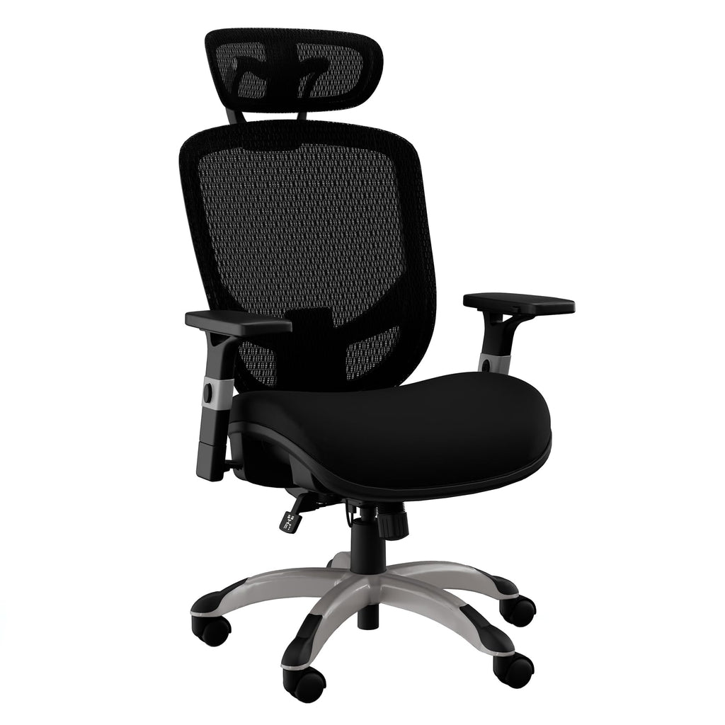Ergonomic Office Chair Adjustable Lumbar Support with Breathable Mesh, Swivel Desk Chair for Home Office, Black (XL)