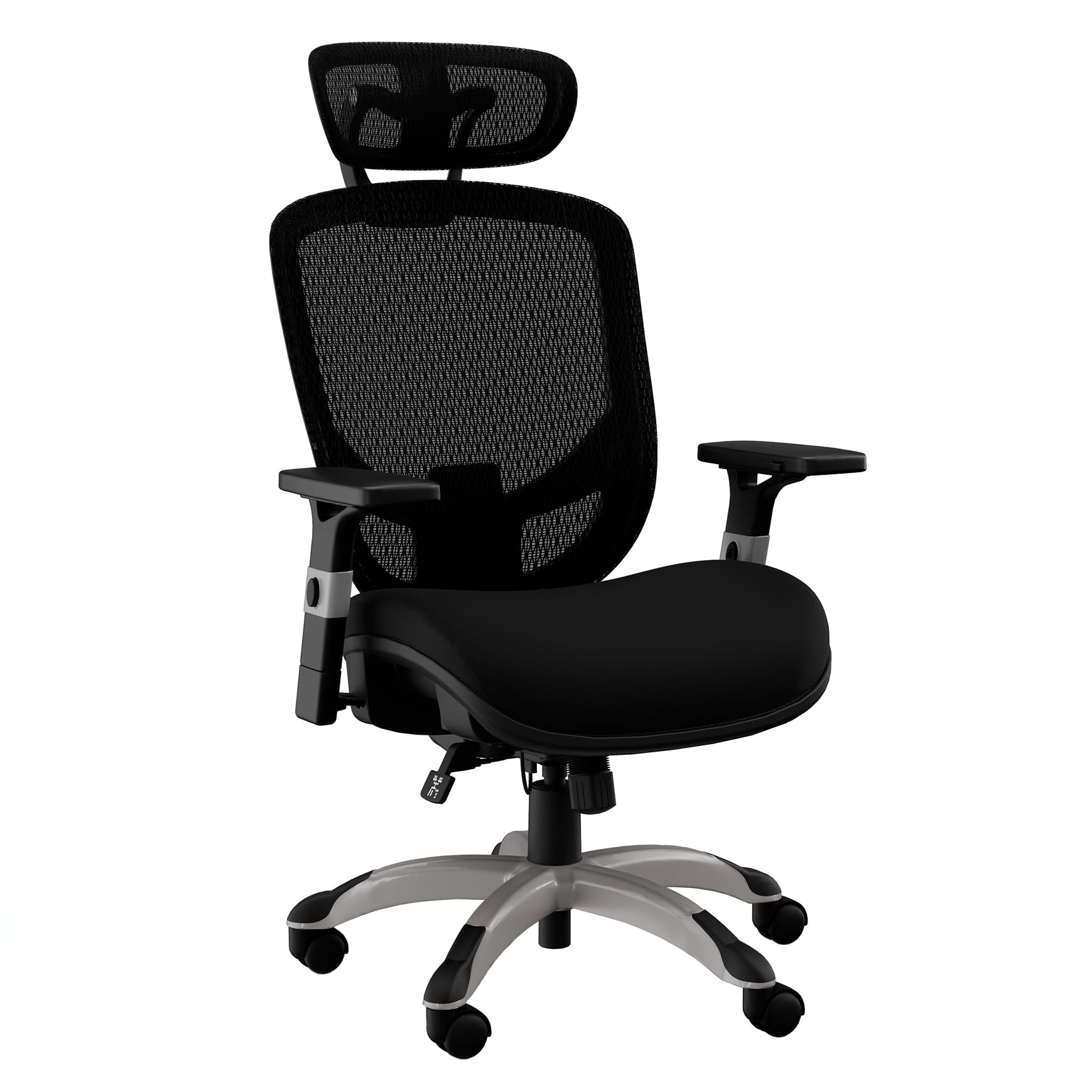 Ergonomic Office Chair Adjustable Lumbar Support with Breathable Mesh, Swivel Desk Chair for Home Office, Black (XL)