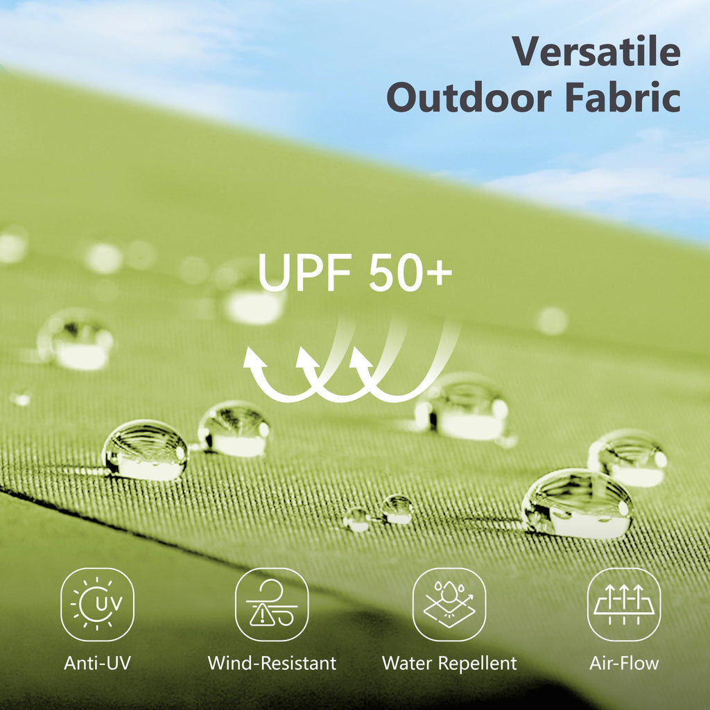 15ft Double Sided Patio Umbrella with Solar Lights, Outdoor Large Umbrellas with Crank Handle and 36 LED Lights, Rectangular Market Umbrella with Base Included for Deck Pool Shade, Lime Green