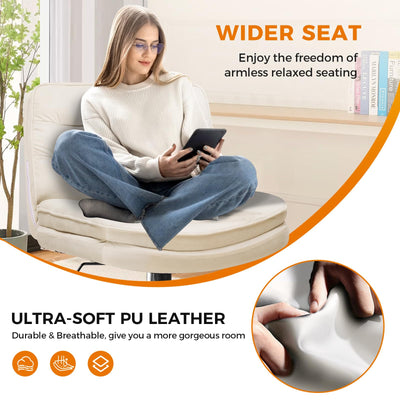 Criss Cross Chair with Wheels Armless Cross Legged Office Chair Wide Home Office Desk Chair Swivel Comfy Vanity Desk Chair Height Adjustable Mid Back Wide Seat Computer Task Chair