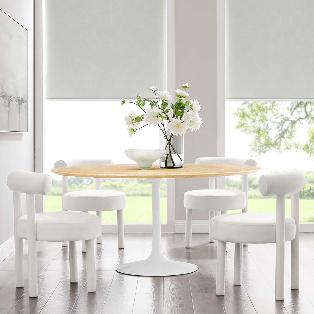 Dining Table, 60", White Natural
