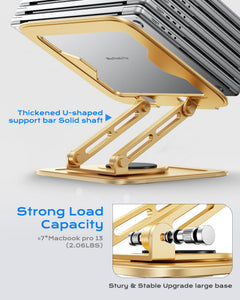 Adjustable Laptop Stand, Computer Stand with 360 Rotating Base, Ergonomic Laptop Riser Mount for Desk Foldable Protable Computer Desk Fits with MacBook Pro Air (10-16
