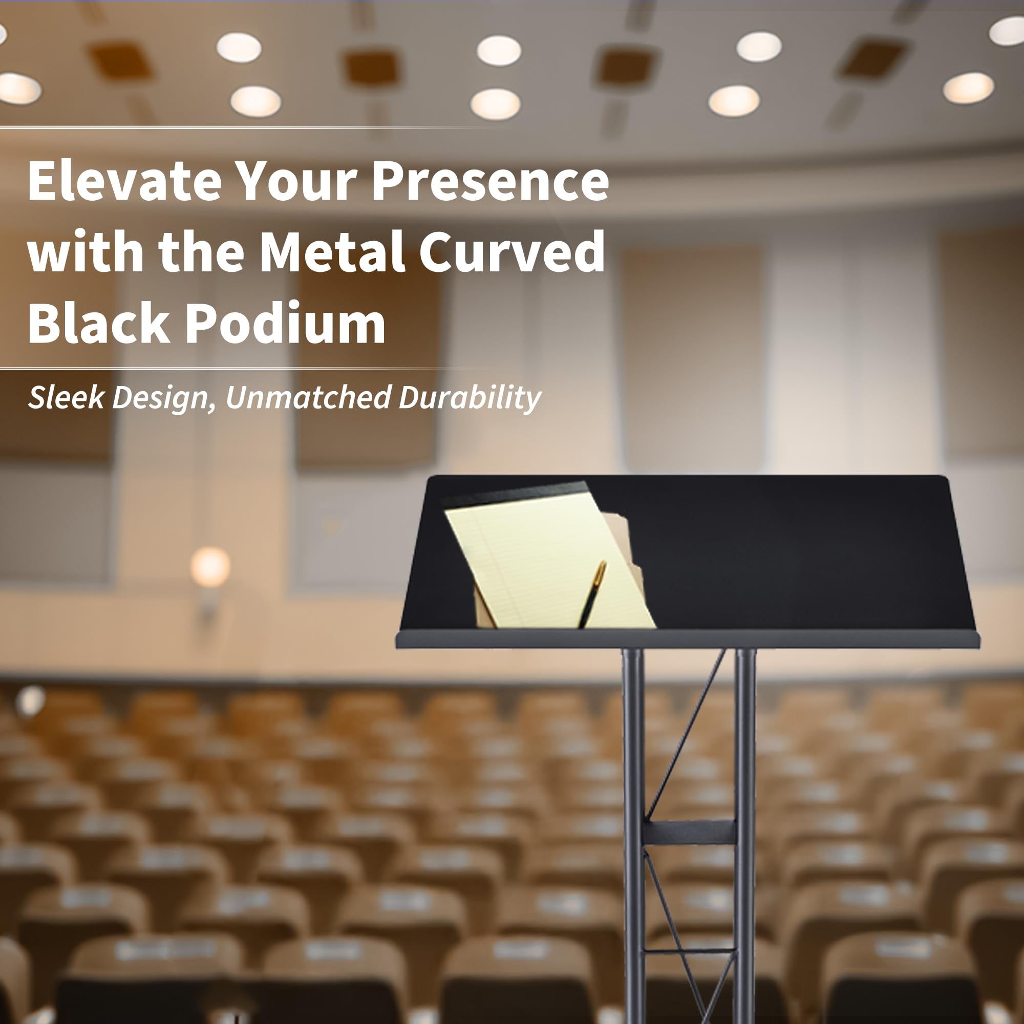 Podium, Modern Metal Podium for Churches, Meetings, Halls