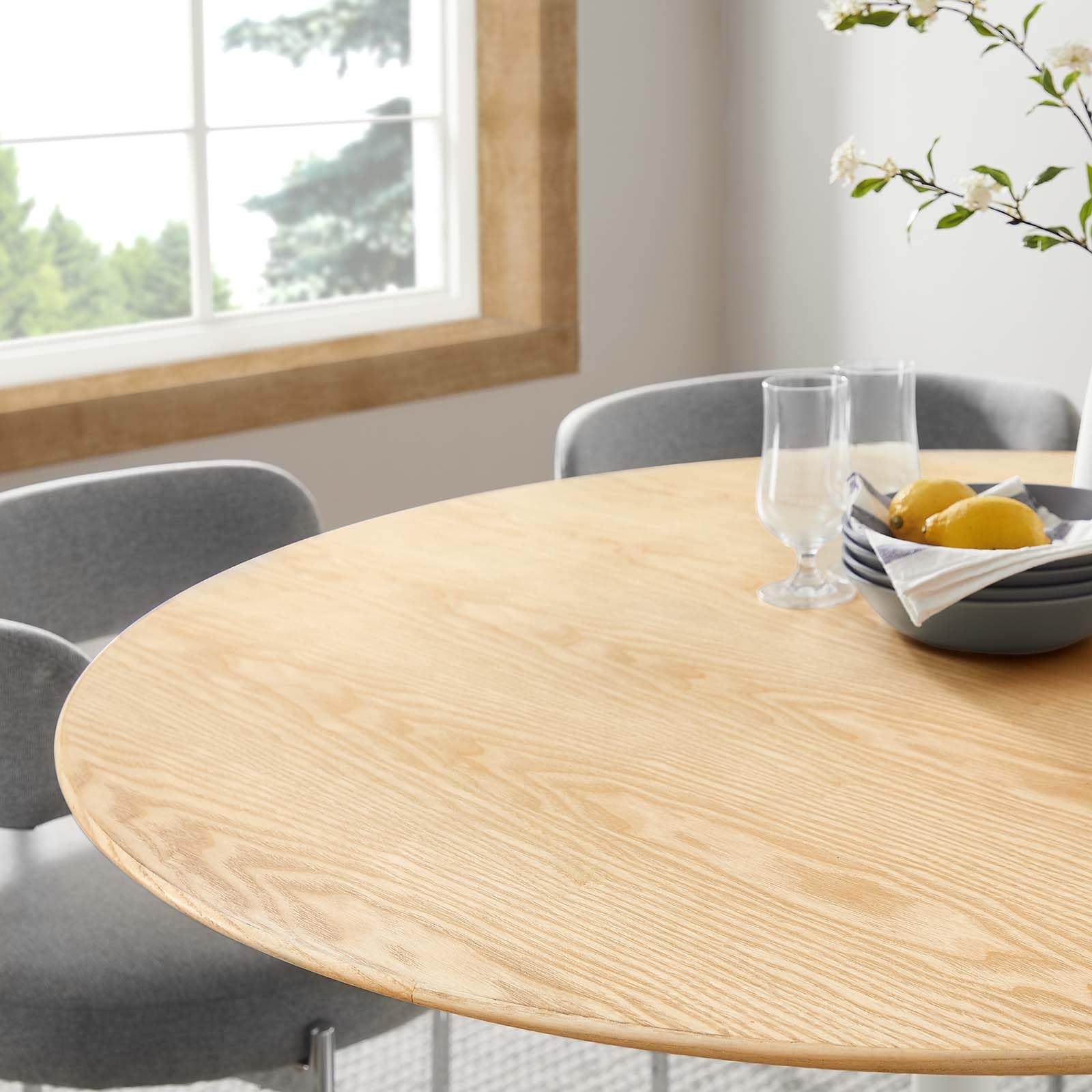 Dining Table, 48", White Natural