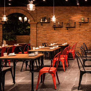 Metal Dining Chairs Set of 4 Indoor Outdoor Chairs Patio Chairs Kitchen Metal Chairs 18 Inch Seat Height Restaurant Stackable Chair Tolix Side 330LBS Weight Capacity