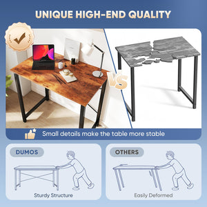31 Inch Small Computer Desk for Home Office, Modern Study Writing Gaming Work Table Simple Style for Bedroom with X-Shaped ReInchforcement, Rustic Brown