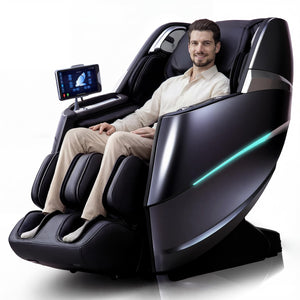 4D Massage Chair Full Body Zero Gravity Recliner - 55“ SL-Track,20 Auto Modes,11 Massage Technique,40 Airbags Massage,with Yoga Stretch,APP Control,Negative Oxygen lons (Black)