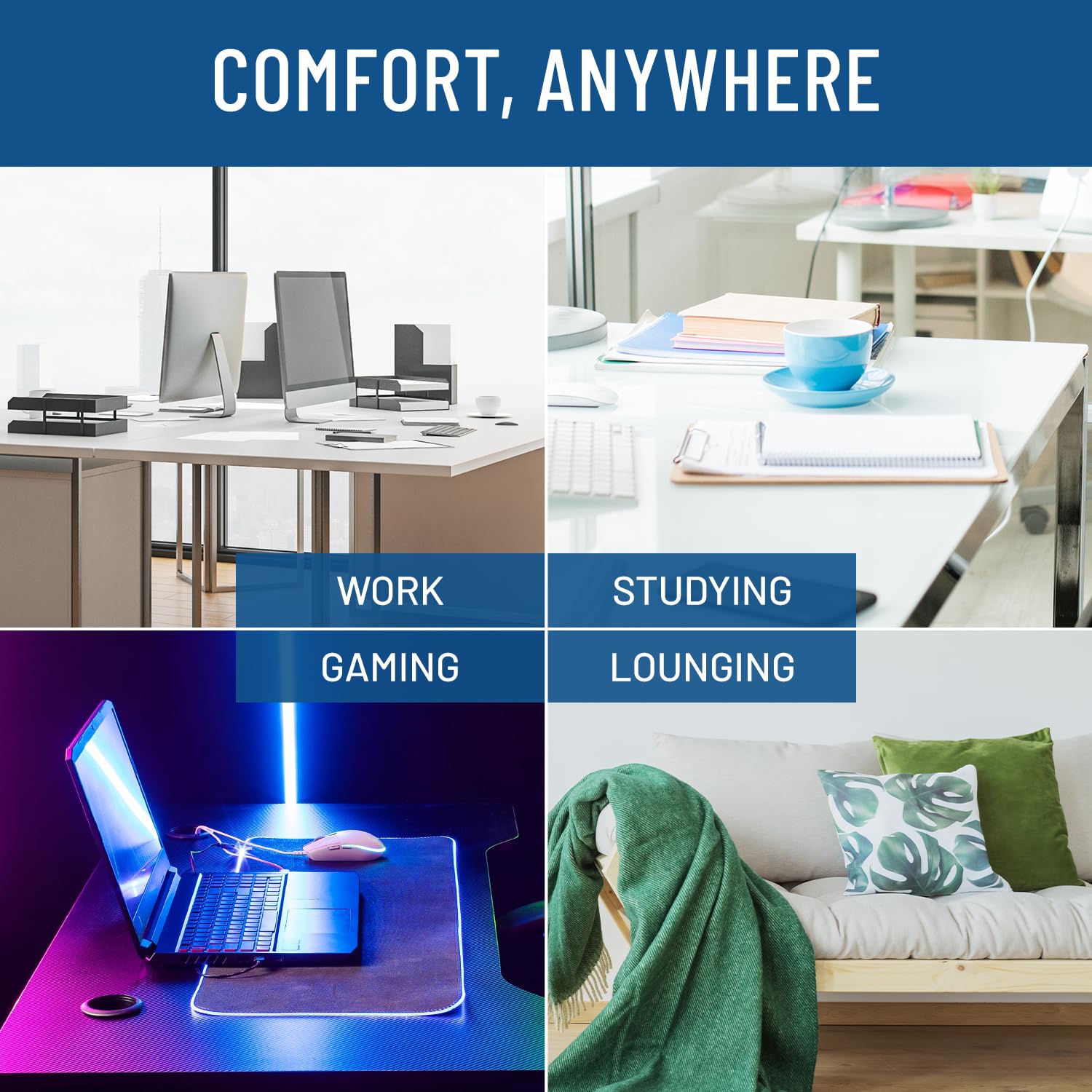 Adjustable Cloud Foot Rest for Under Desk at Work with Pressure Point Nodes - Comfortable Memory Foam Office Foot Stool & Desk Pillow, Gaming & Home Accessories