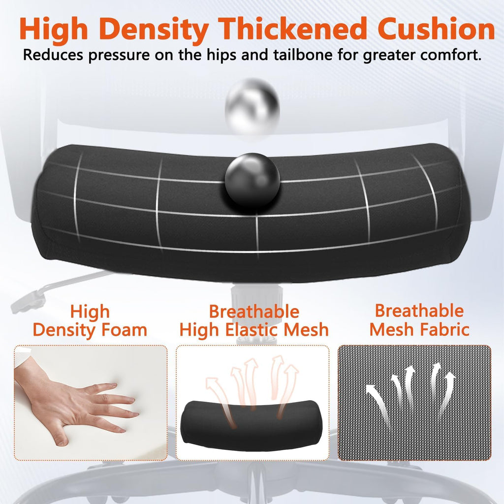 Ergonomic Rolling Mesh Desk Chair with Executive Lumbar Support and Adjustable Swivel Design for Home Office Computer Black 20 Pack