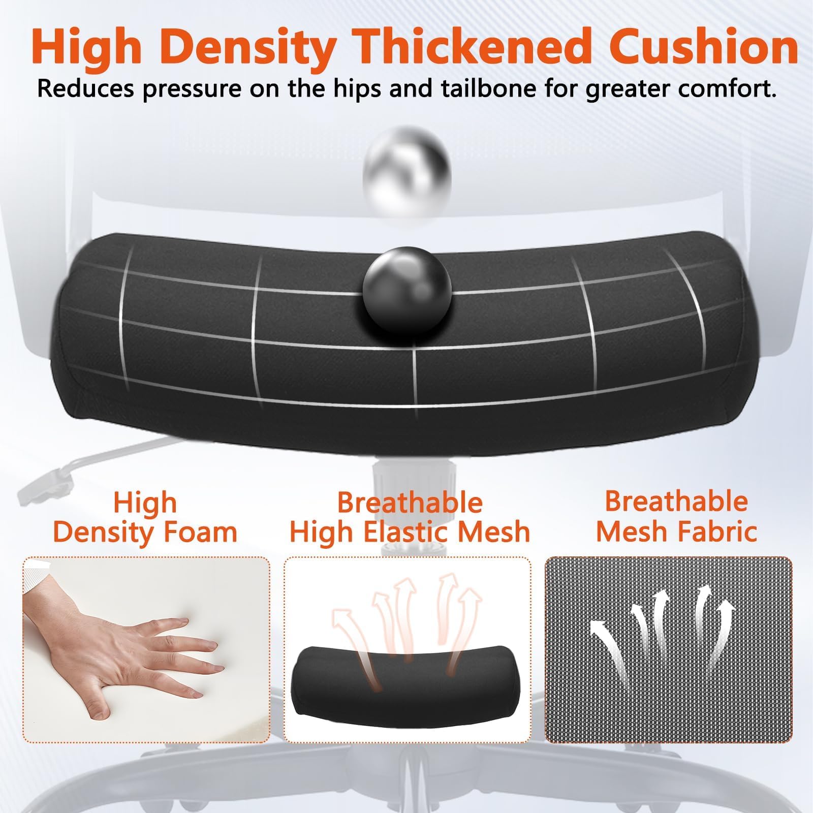 Ergonomic Rolling Mesh Desk Chair with Executive Lumbar Support and Adjustable Swivel Design for Home Office Computer Black 20 Pack