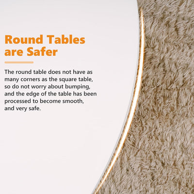 White Round Dining Table, 31.5