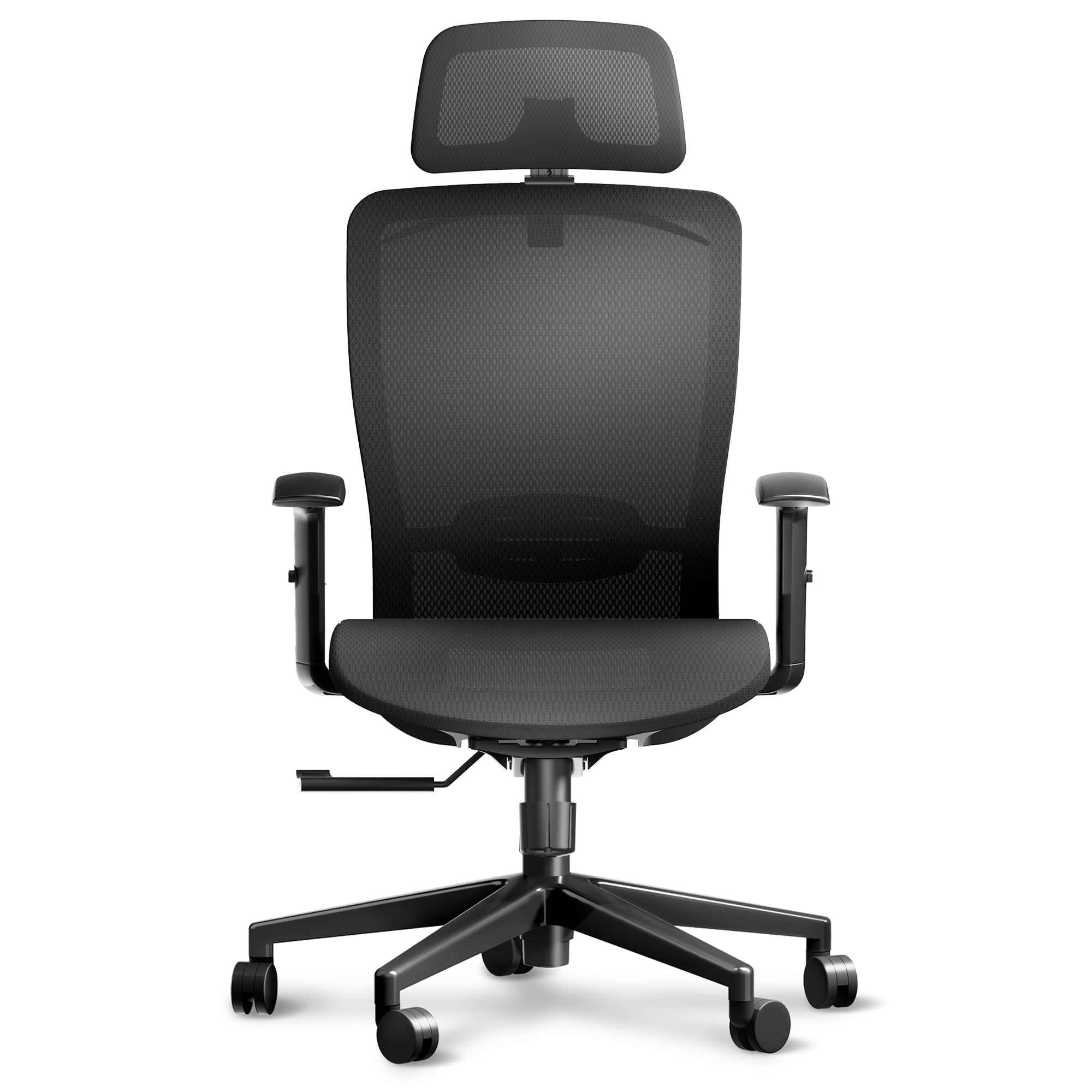 Ergonomic Office Chair Swivel Computer Chair Home Office Desk Chairs with Lumbar Support/2D Headrest/300lbs Heavy Duty/Lockable Back,Mesh Seat Cushion,ErgoChair Pro, Black