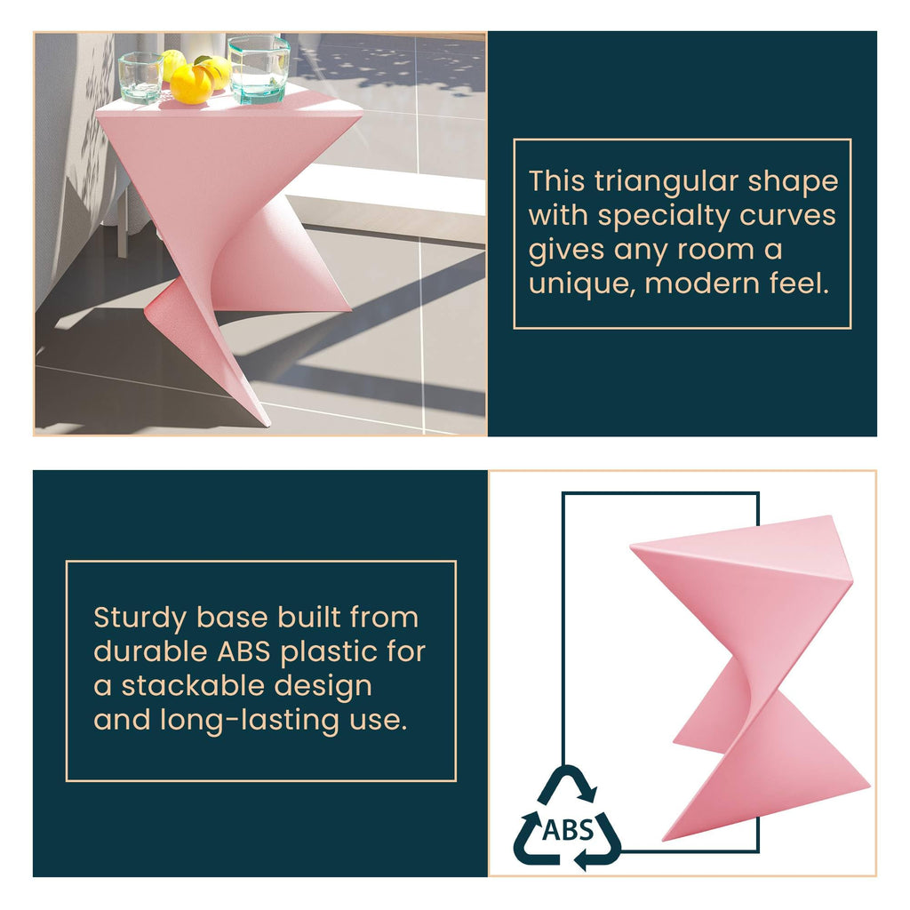 Modern Pink Accent Side Table - Stylish Side Vanity Table for Bedroom & Living Room