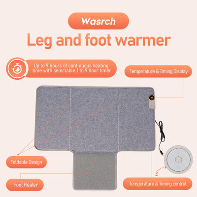 Under Desk Warmer Portable Space Heater, Leg Warmer Foot Warmer for Office & Home, Whisper Heat Foldable Energy Efficient With Thermostat Timer Auto Shut Off