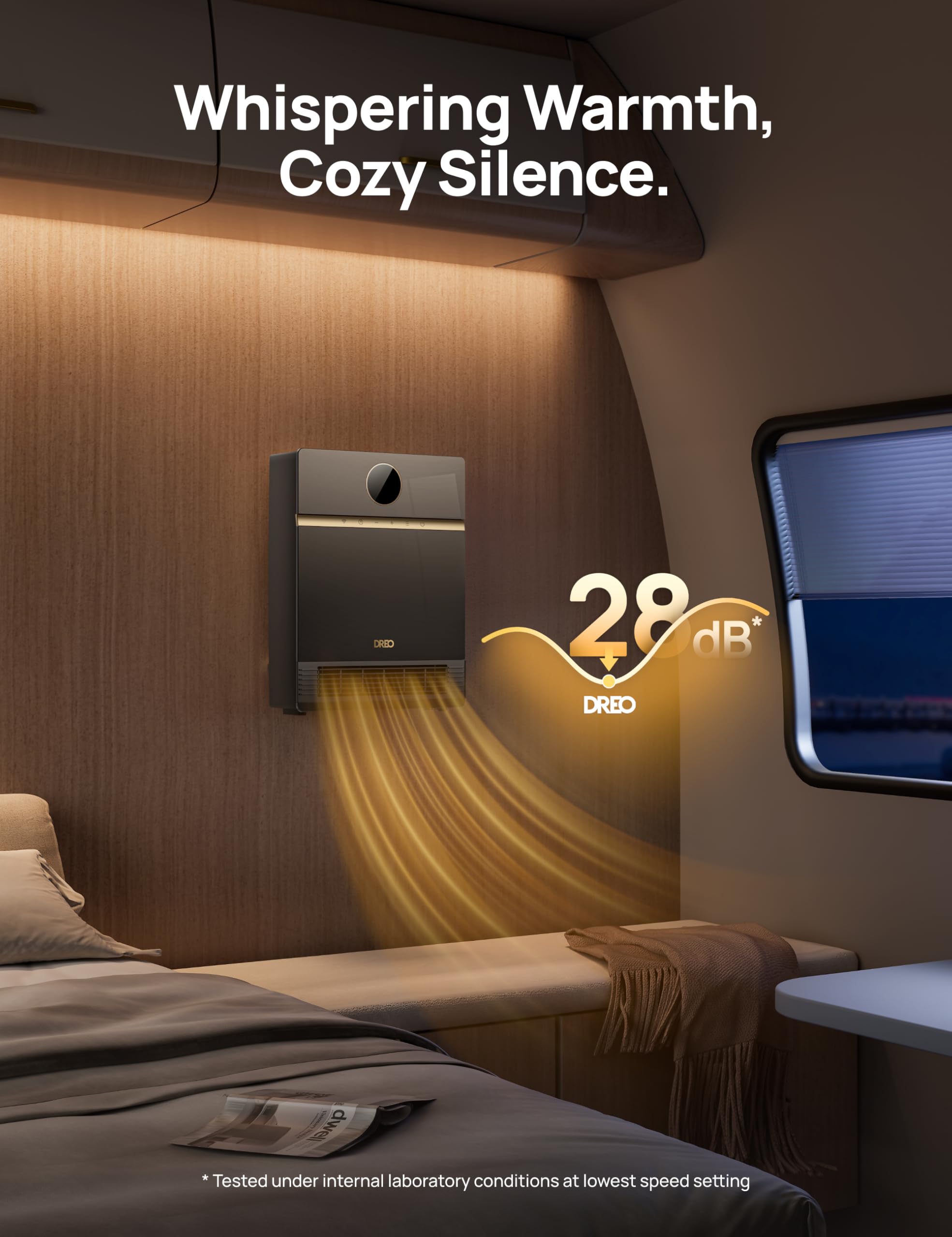 Smart Wall Heater, IP24 Electric PTC Space Heater for Indoor Use, 30° Oscillation, Adjustable Thermostat, Remote Control, Works with Alexa, 24H Timer, Easy-mounted for Bedroom, Office