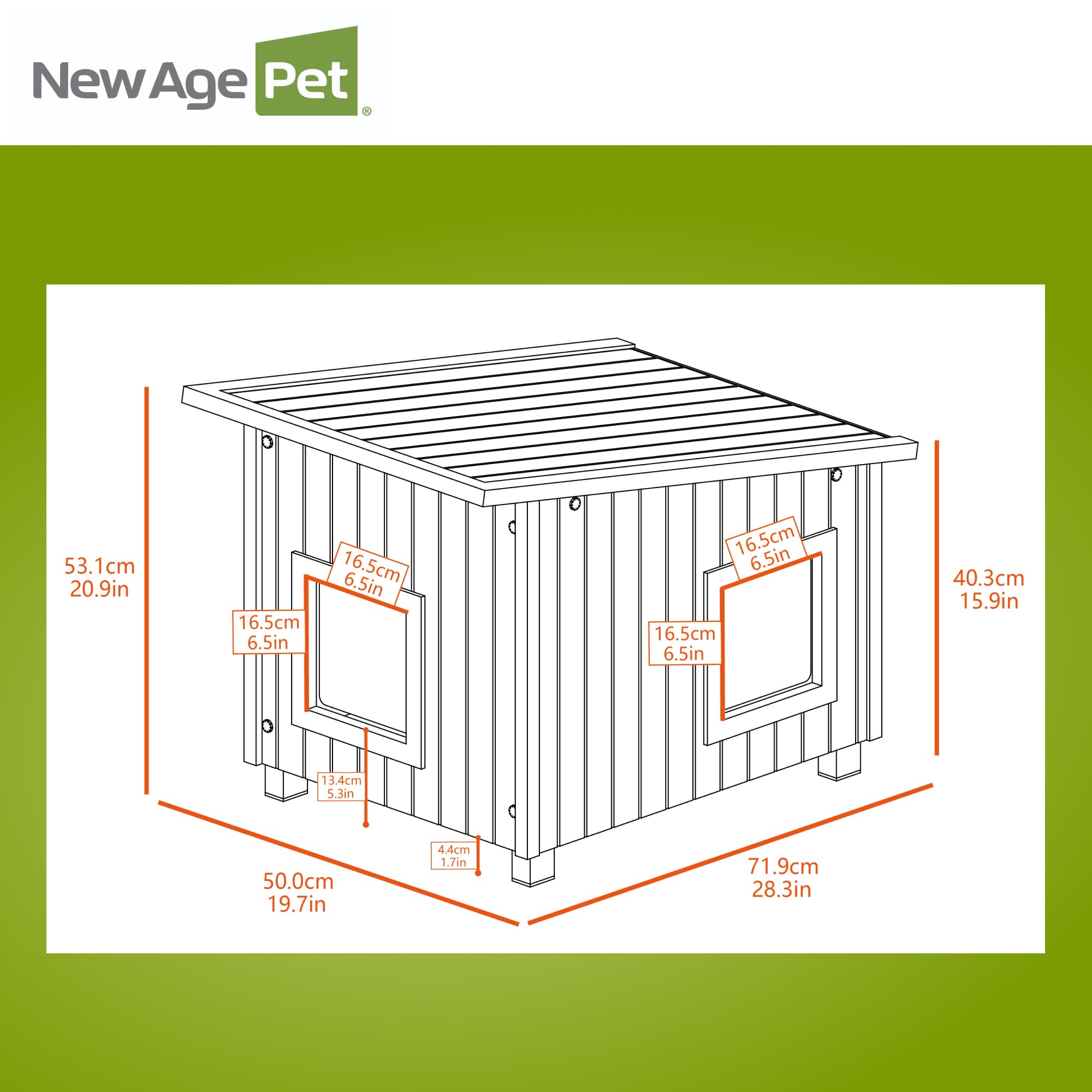 Outdoor Cat House X-Large Weather Resistant, Raised Floor, Dual Vinyl Flaps, 30% Bigger, 28" W x 20" H